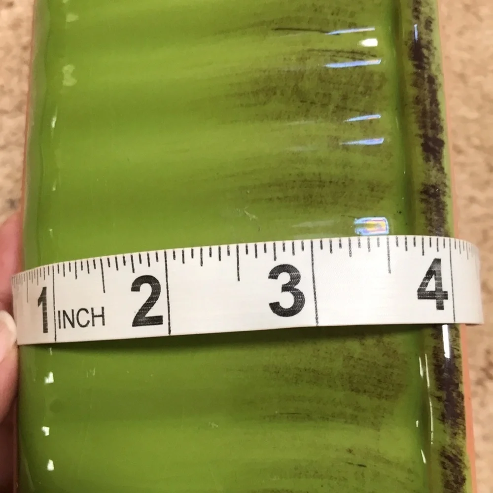 CERAMIC green oval shaped casserole